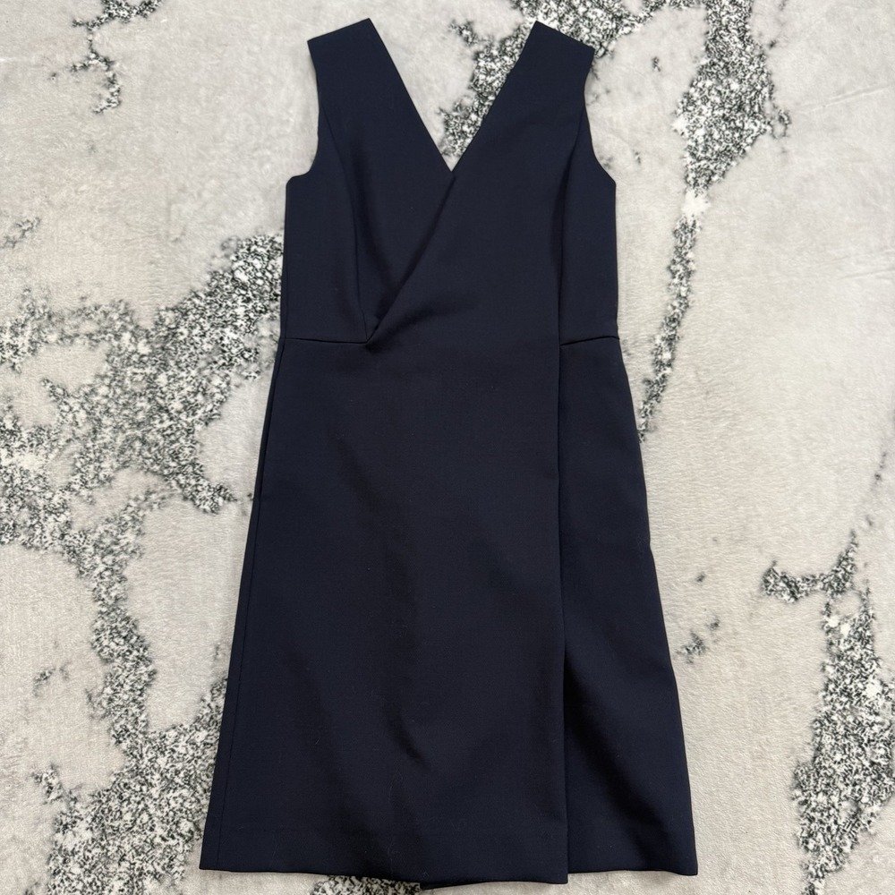Erika Cavallini Semicouture Dress Navy Sleeveless‎ Sheath Wool Blend Made